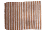 Vintage Moroccan flatweave carpet with vertical ivory and caramel stripes, 6'7