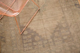 Vintage Oushak rug pile with striated abrashes in pale mint green and antique ivory.