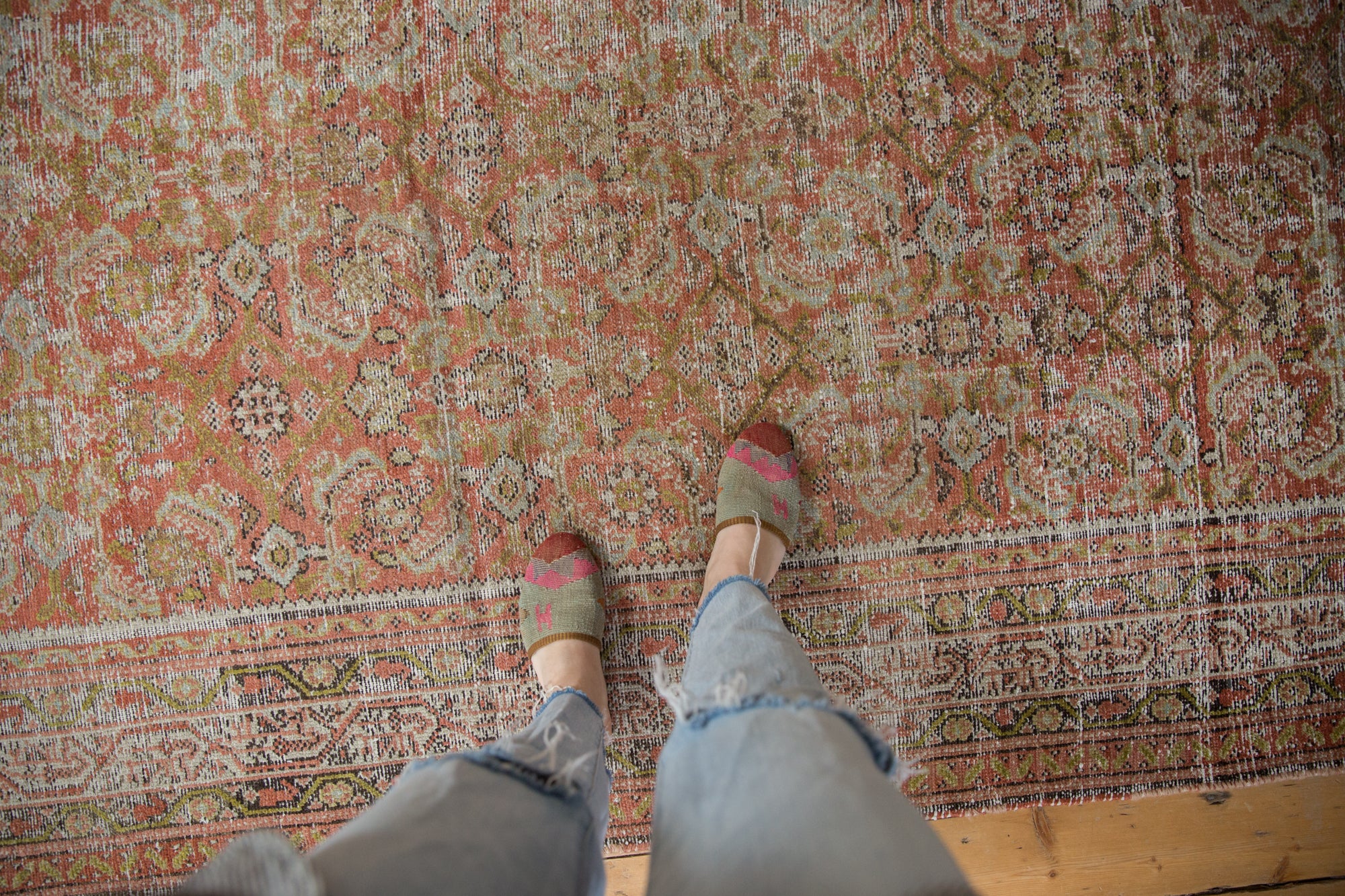 5.5x13 Vintage Distressed Malayer Rug Runner // ONH Item ee002693