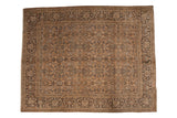 Vintage hand-knotted Meshed carpet, allover Herati pomegranate design, bronze, charcoal, blue.