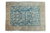 Antique Persian Lilihan carpet, sky blue allover floral design, pale apricot borders.
