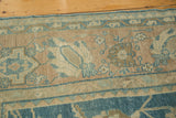 Antique Fine Lilihan carpet border detail with beige, sky blue floral and geometric patterns.