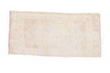 Pale vintage Oushak rug with octagonal medallion and stepped spandrels. 1'8