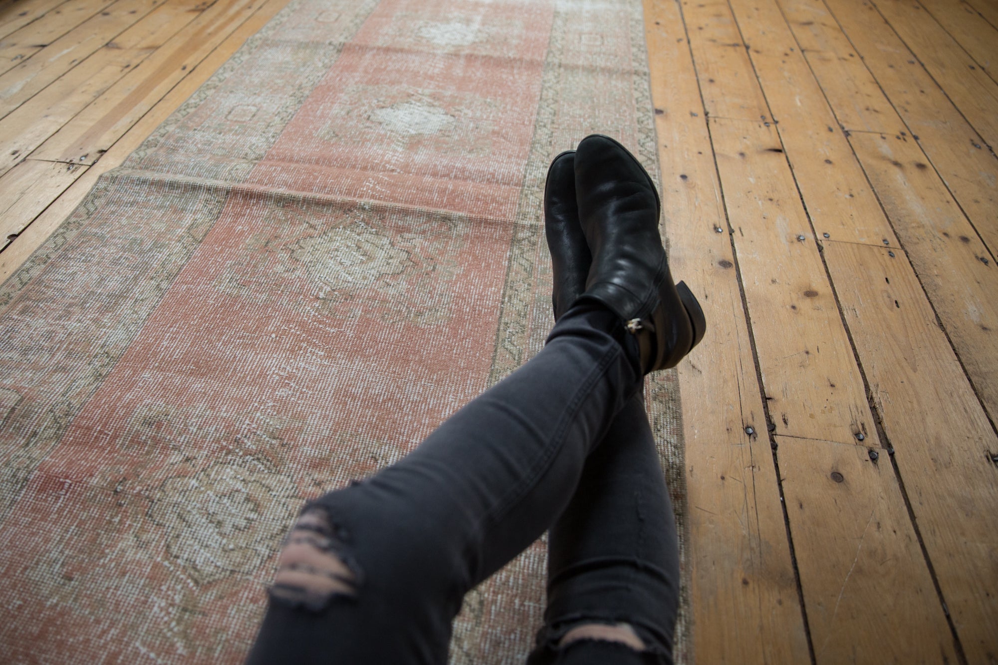 3x11 Vintage Distressed Oushak Rug Runner // ONH Item ee002727 Image 1