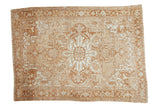 Antique Fine Karaja carpet, Heriz medallion, serrated leaves, pale bronze and ivory, 9'10