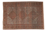 Vintage hand-knotted Shiraz carpet, triple medallions, pale blue field, 6'10