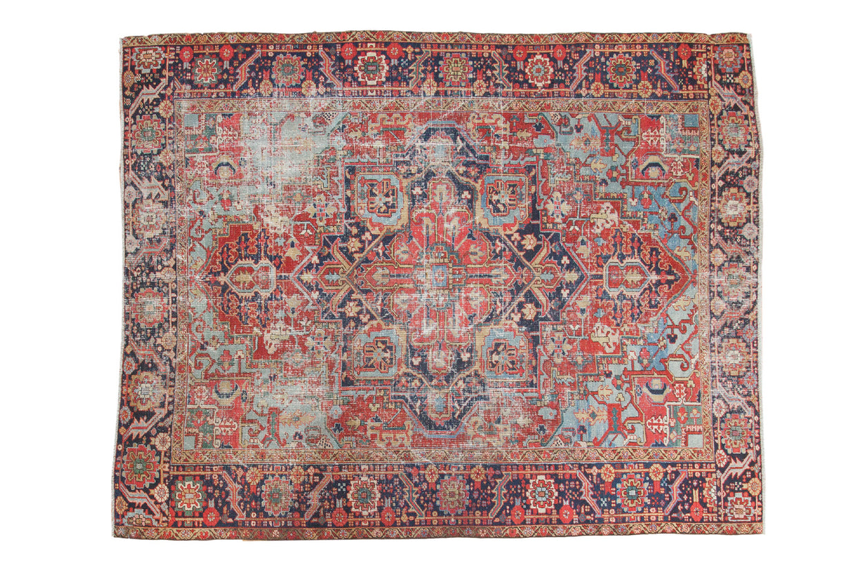 Distressed Antique Heriz Carpet