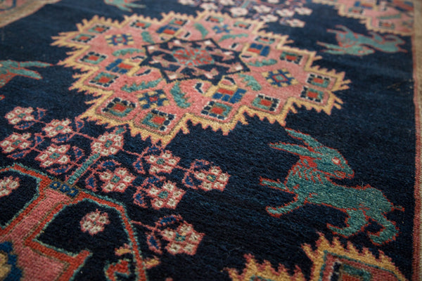 Distressed Antique Afshar Square Rug