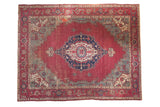 Distressed Vintage Oushak Carpet