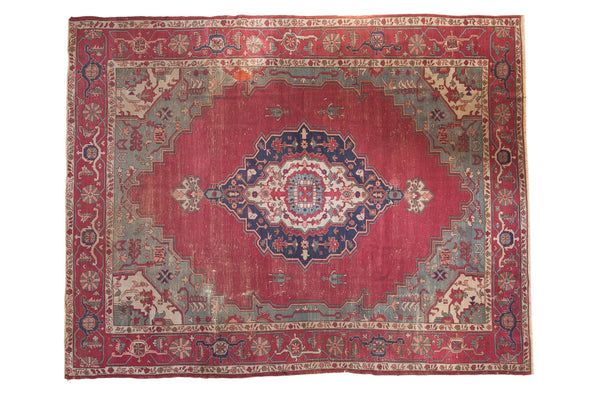 Distressed Vintage Oushak Carpet