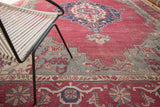 Distressed Vintage Oushak Carpet