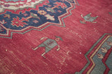 Distressed Vintage Oushak Carpet