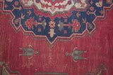 Distressed Vintage Oushak Carpet