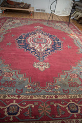 Distressed Vintage Oushak Carpet