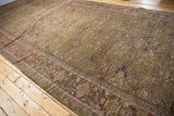 Full length antique Mahal runner, unusual moss green field with allover palmettes.