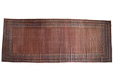 Hand knotted antique Persian Malayer runner, allover Mir boteh in dusty brick red, blue, ivory.