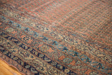 Antique Malayer runner border and field showcasing navy, sky blue, and brick red Mir boteh pattern.