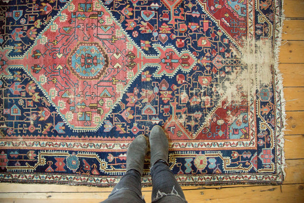 Antique Distressed Josan Sarouk Rug