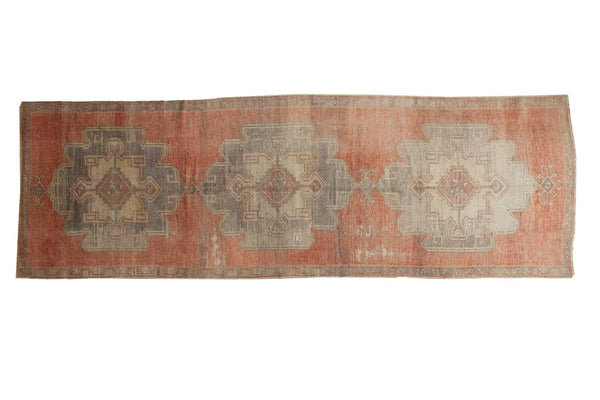 3.5x10.5 Vintage Distressed Oushak Rug Runner // ONH Item ee002831