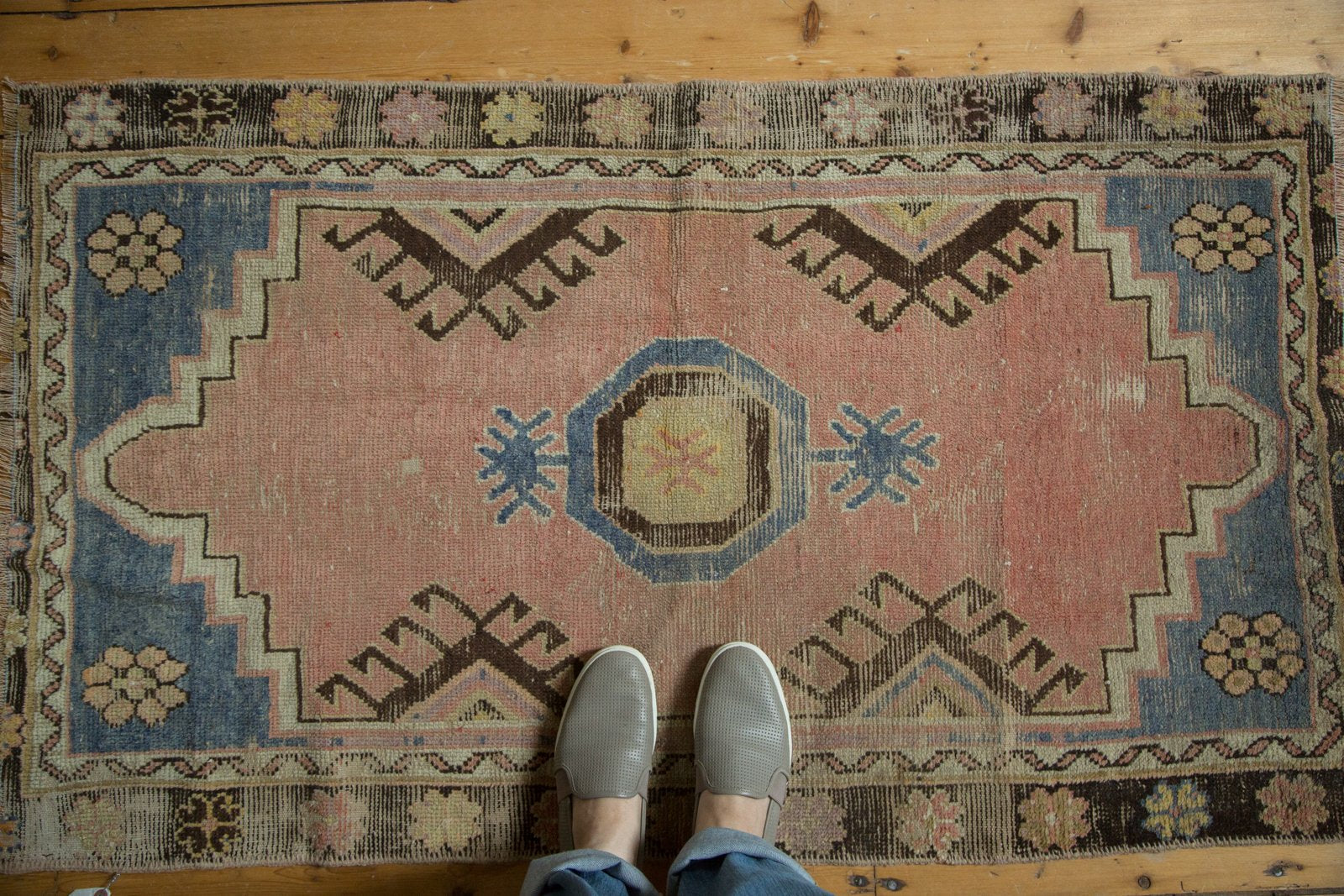 Vintage Distressed Oushak Rug