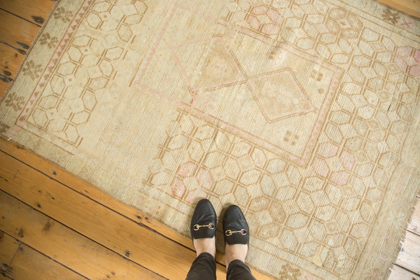 Vintage Distressed Oushak Rug