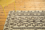 Hand woven distressed Turkish Kilim rug, ivory and charcoal tree of life motif.
