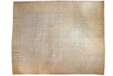 Distressed antique Turkish Oushak rug with faded ivory, sand, gold, and subtle medallion. 11'8