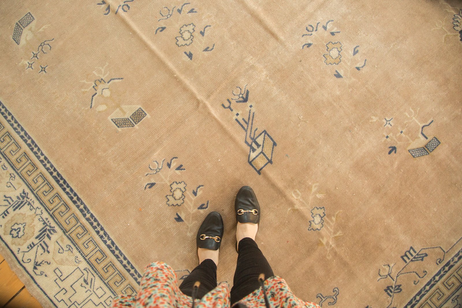 14x14 Antique Distressed Chinese Square Carpet // ONH Item ee002851 Image 1