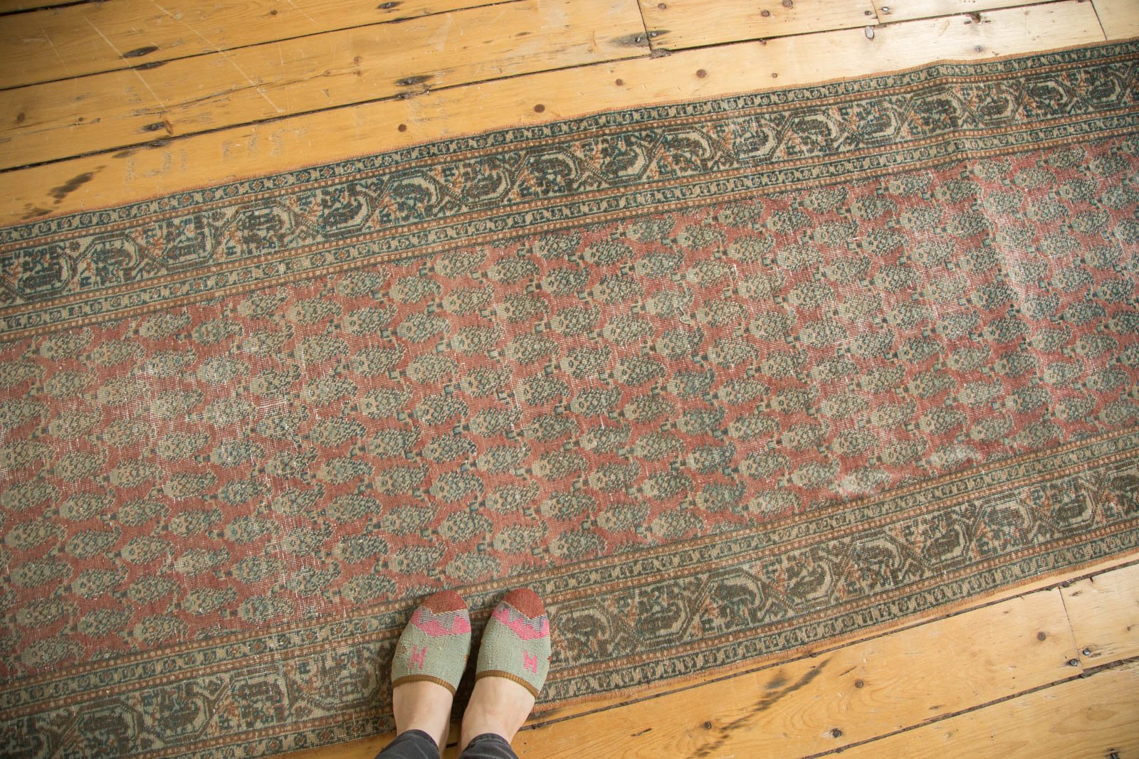 3x13.5 Vintage Distressed Tabriz Rug Runner // ONH Item ee002852 Image 1