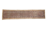Antique Serab runner with an intricate lattice design on a wide, natural camel hair ground.