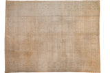 Distressed Vintage Sivas carpet with allover veramin design in muted bronze, ivory, and subtle blue.