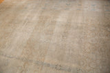 Vintage Sivas carpet's distressed texture with exposed foundation and pale bronze veramin design.