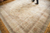 Vintage Distressed Sparta Carpet with faded palmette and floral vinery, even wear.