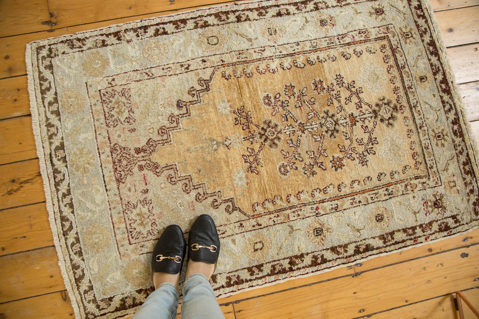 Vintage Prayer Oushak Rug
