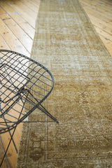 Distressed bronze and moss Malayer runner texture with faded Herati motif.