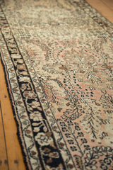 Vintage Lilihan runner: intricate Persian floral sprays in dusty rose, navy, and antique ivory.