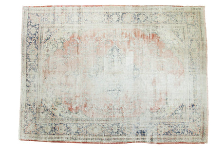 Vintage Distressed Oushak Carpet