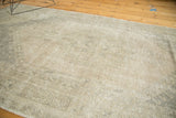 Distressed Oushak runner showcasing its soft, evenly worn pile and faded geometric pattern.