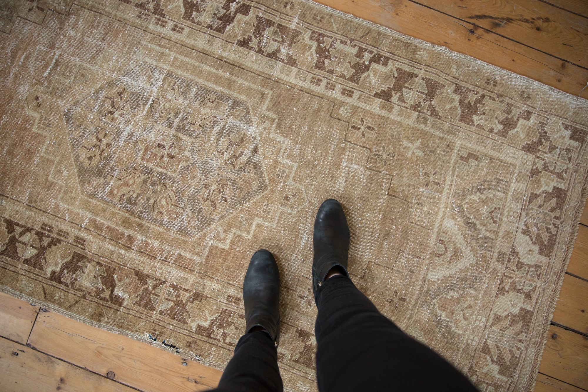 3.5x7.5 Vintage Distressed Oushak Rug Runner // ONH Item ee002904 Image 1