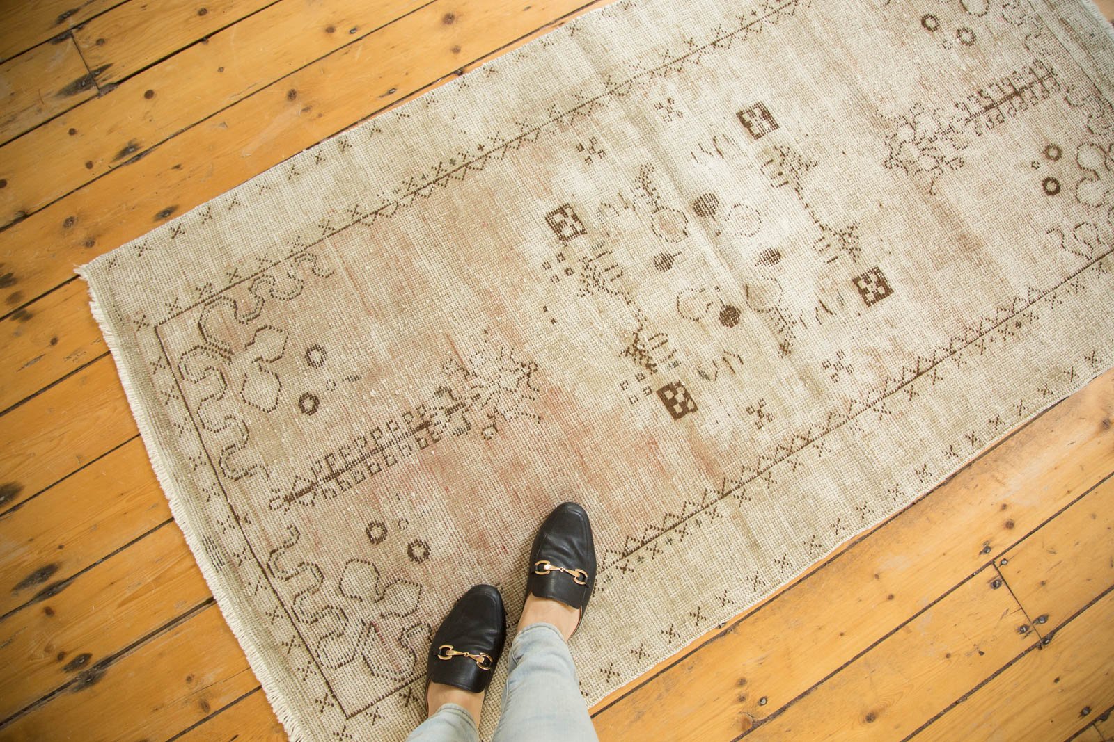 Vintage Distressed Oushak Rug Runner