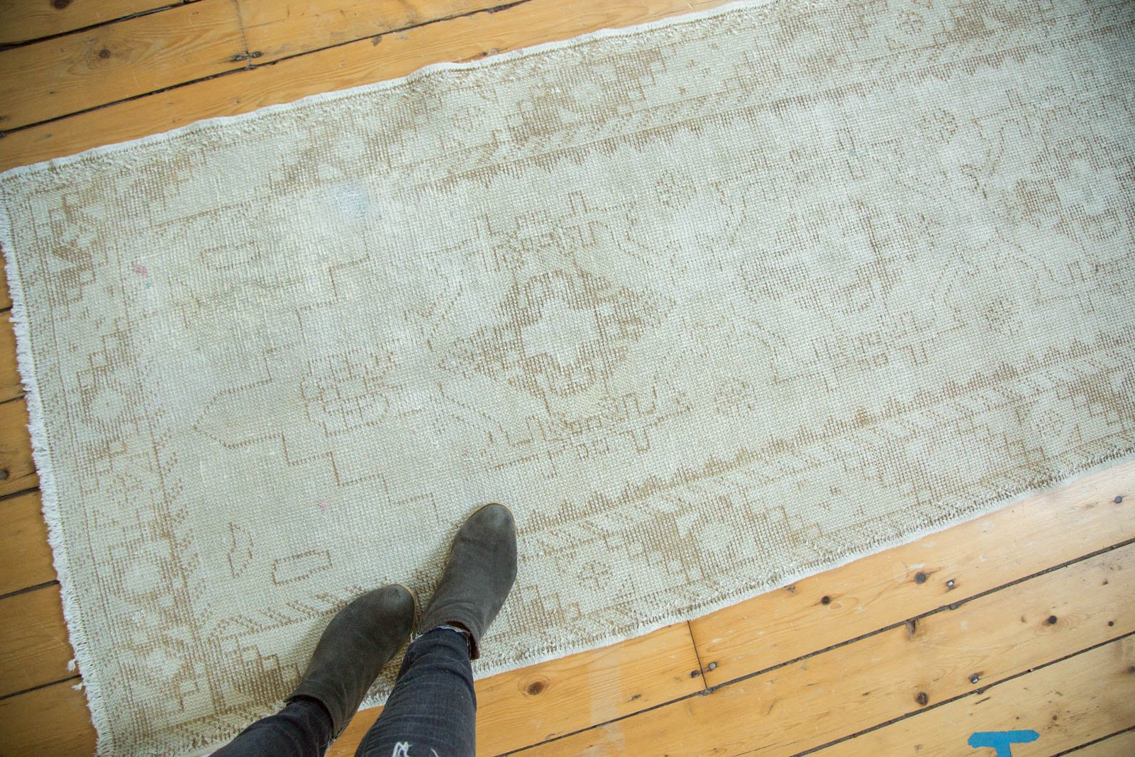 Vintage Distressed Oushak Rug Runner