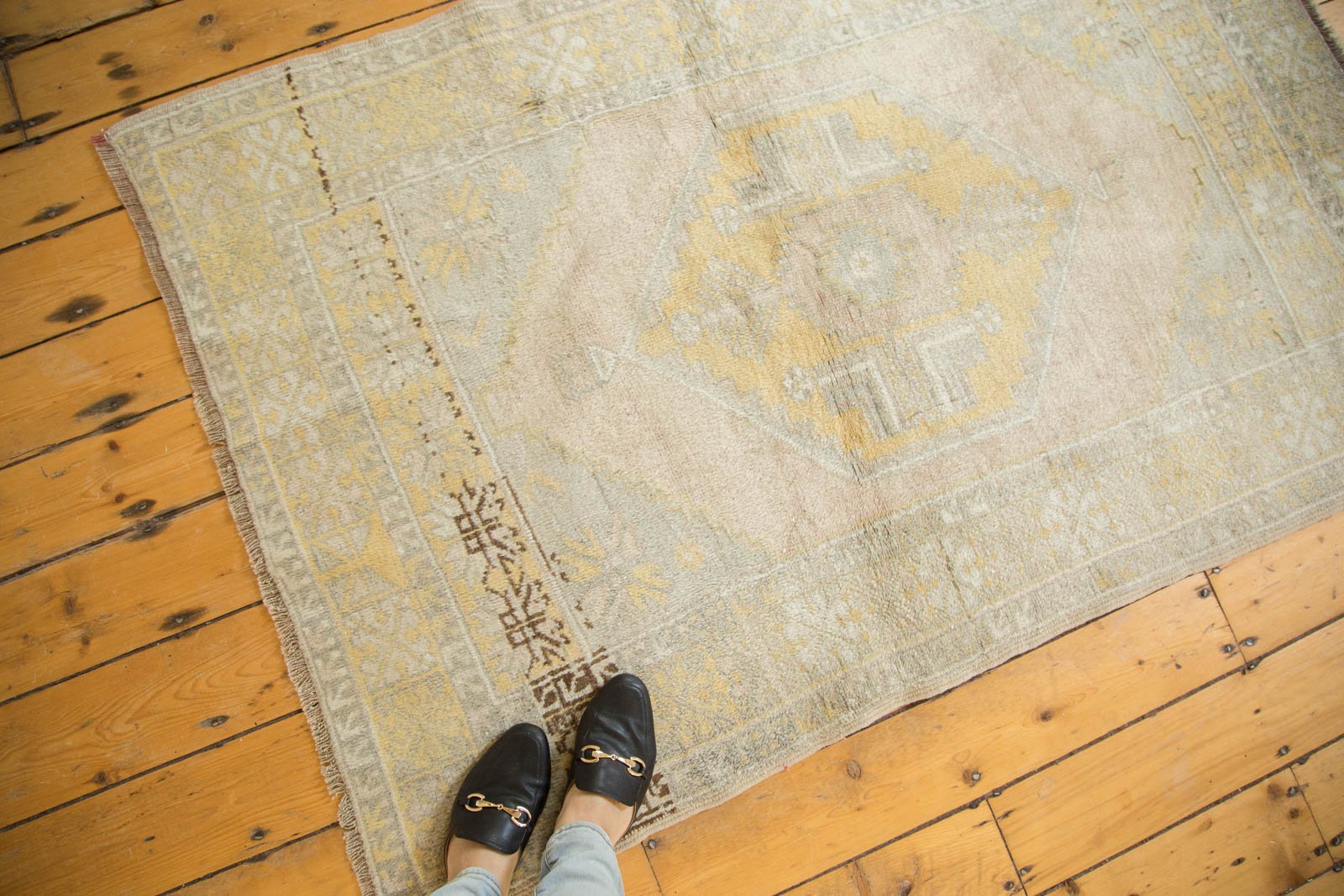 Vintage Distressed Oushak Rug