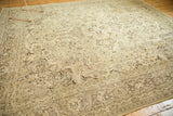 Vintage Distressed Meshed Carpet displaying muted ivory, silver, and brown floral designs.