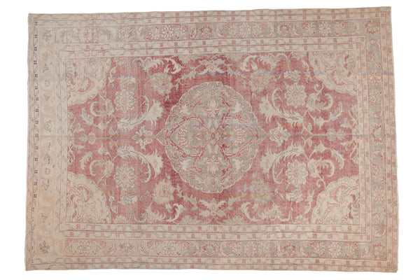 6.5x9 Vintage Distressed Oushak Carpet // ONH Item ee002923