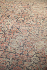 Herati motif and worn texture of a vintage Sivas carpet, antique ivory, dusty blush, charcoal.