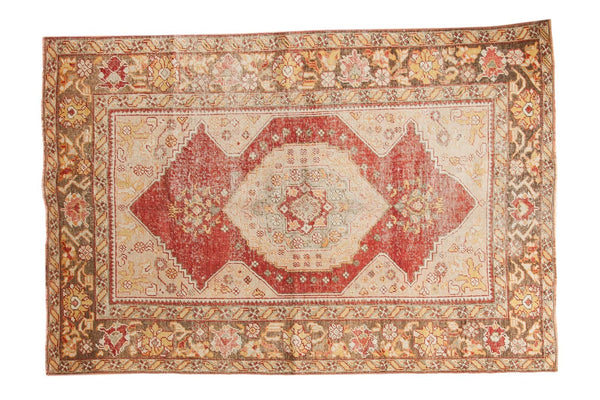 Vintage Distressed Oushak Carpet