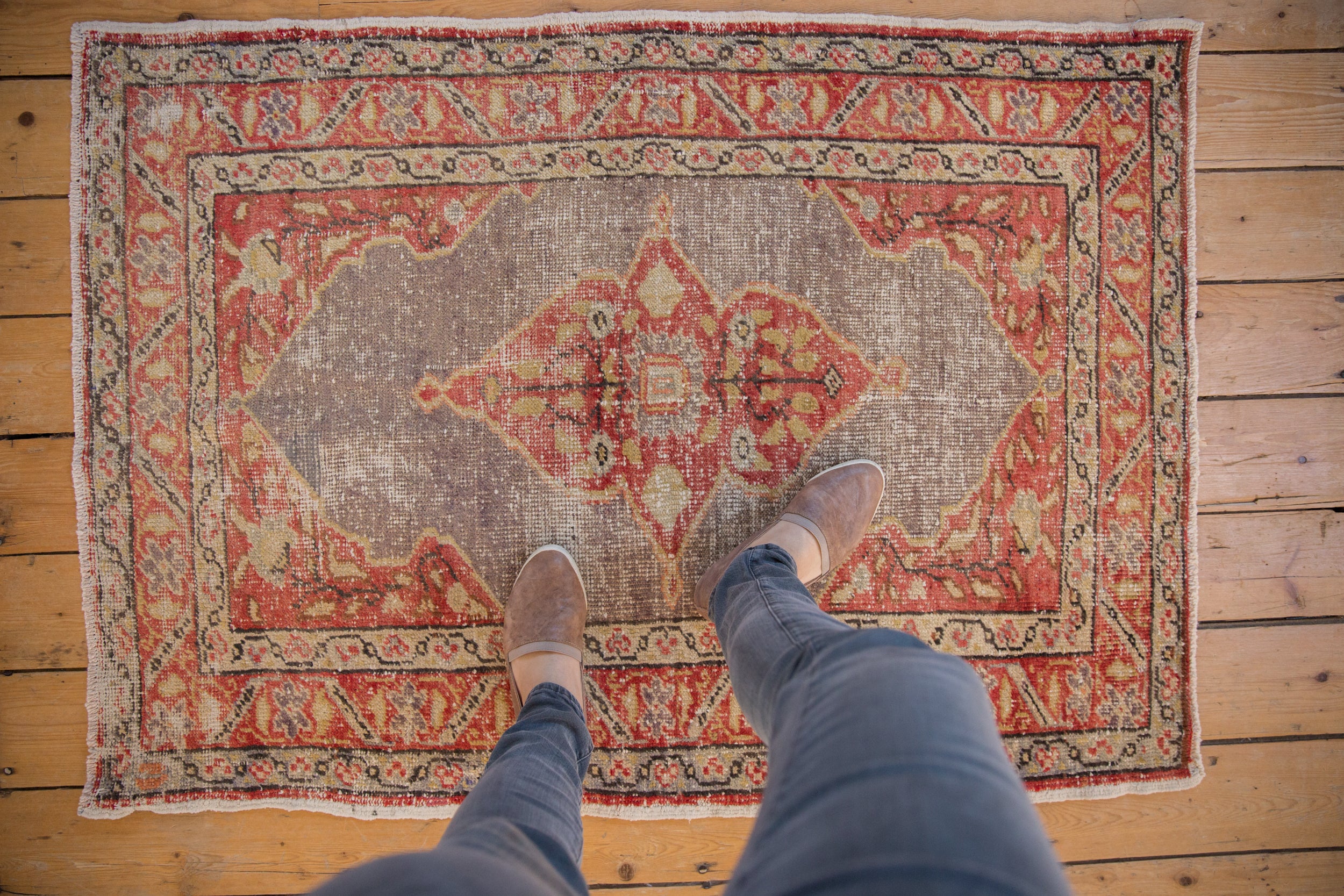 3x4.5 Vintage Distressed Oushak Rug // ONH Item ee002953 Image 1