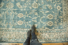 Vintage Distressed Oushak Carpet