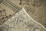 Hand-knotted back and worn pile of vintage Persian runner, showing exposed knots.