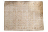 Dusty beige distressed Mahal carpet with faded Herati motif and medallion, 10'3